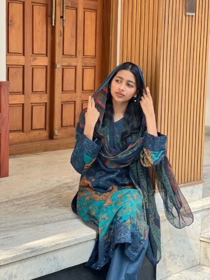 Prism blue pakistani lawn