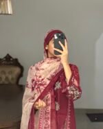 Deep red pak suit
