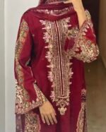 Floral red  pak suit - Image 2