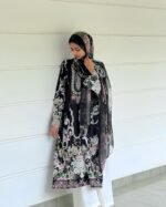 Black floral pak suit