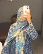 Floral blue suit